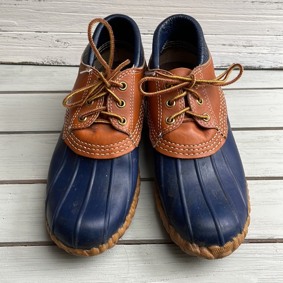 L.L. Bean Maine Hunting Shoe 3 Eye Lace Up Gumshoes Low Duck Boots - Picture 3 of 8
